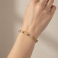 Mixed Texture Cubic Zirconia Link Bracelet