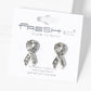 Sparkling Crystal Paved Awareness Ribbon Stud Earrings