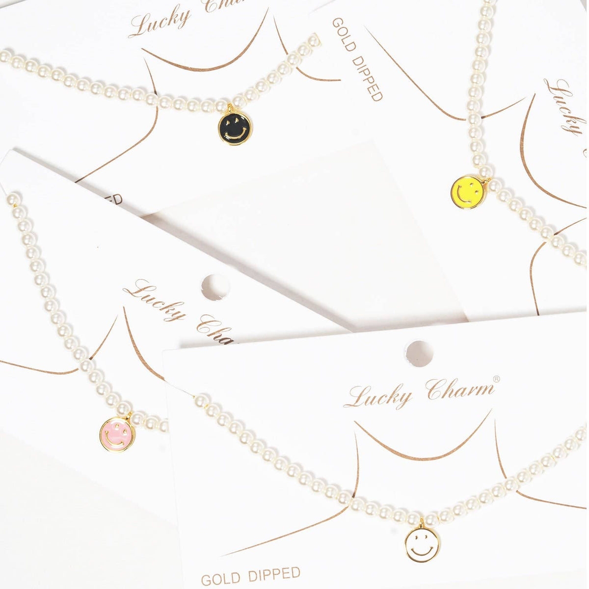 Gold Plated Freshwater Pearl Smiley Face Necklace