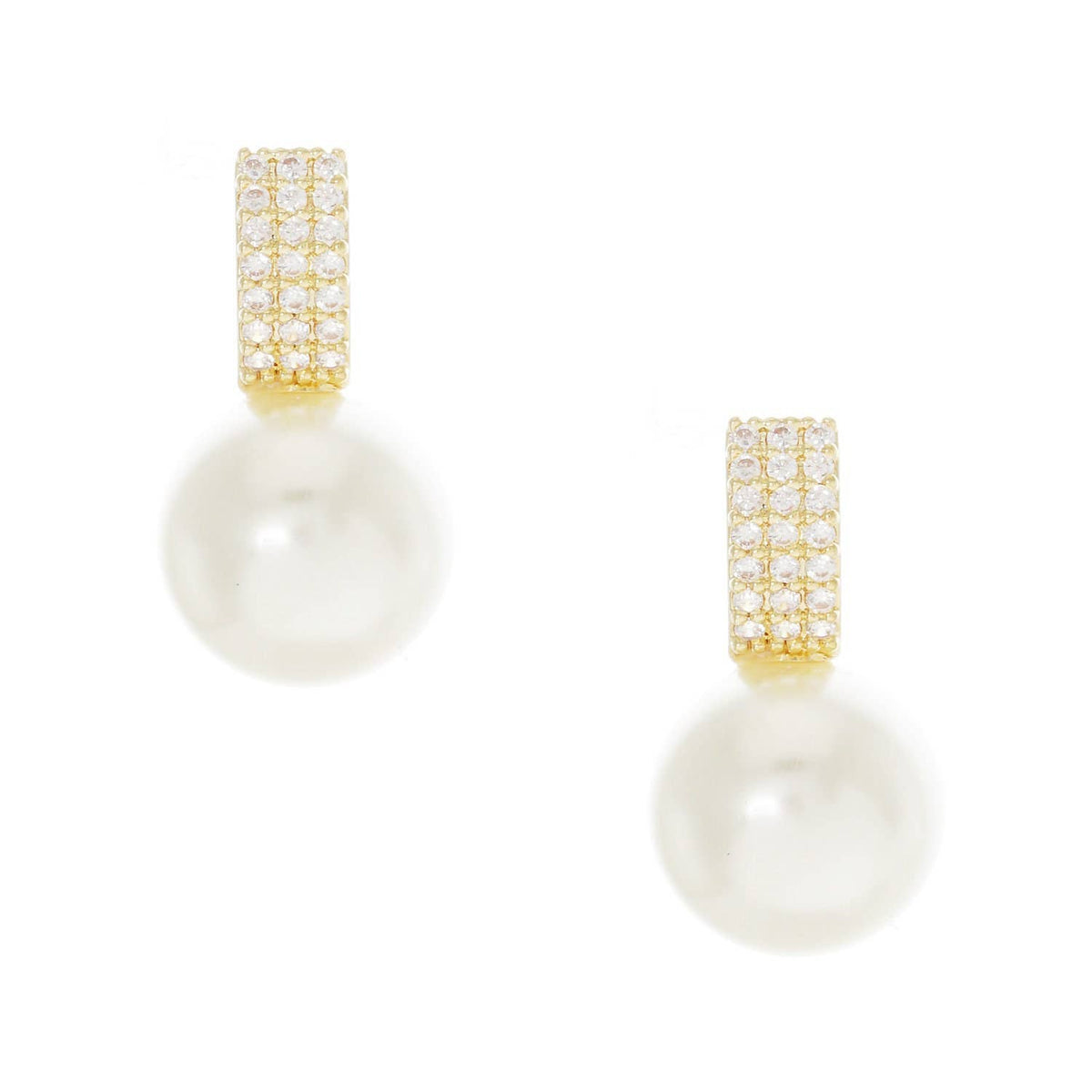 Gold Freshwater Pearl Huggie Earrings