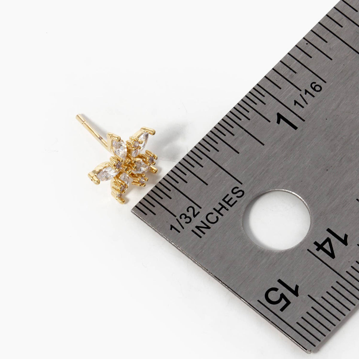 Gold Plated Micro Pave Stud Earrings