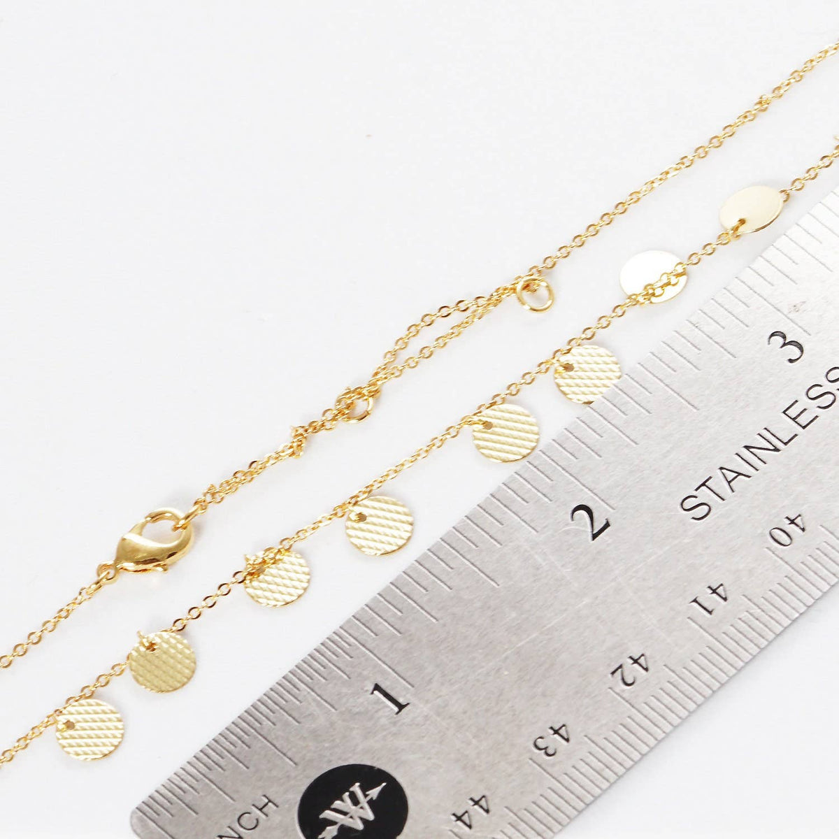 Gold Plated Chain w/ Dangling Coins Necklace