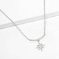 Minimalist Pave Curved Bar & North Star Charm Necklace