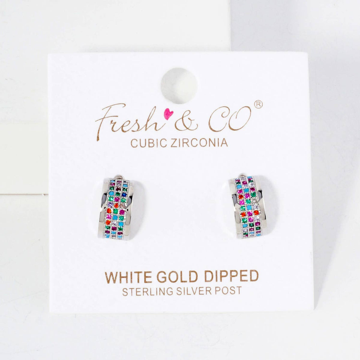 Micro-Pave-Set 11mm Half Hoop Earrings