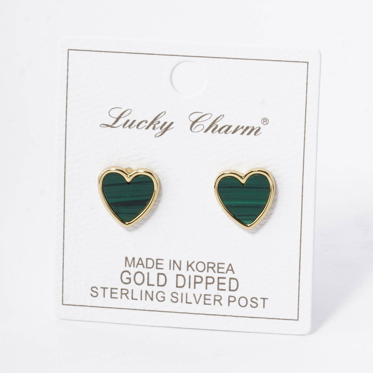 18K GOLD DIPPED 13MM HEART STUD EARRINGS