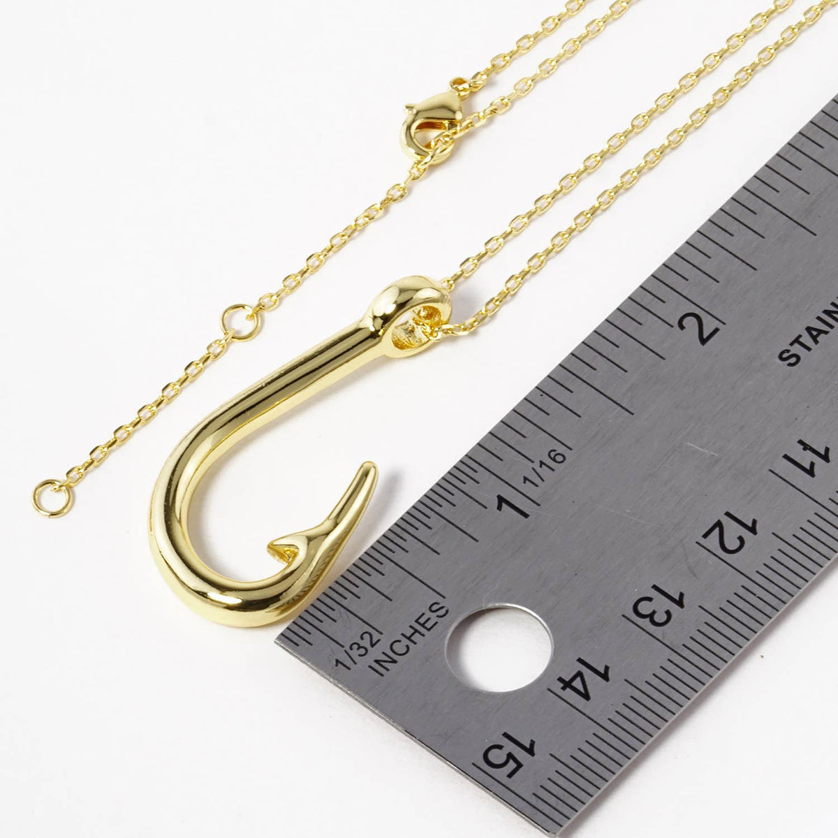 Minimalist Fish Hook Pendant Necklace