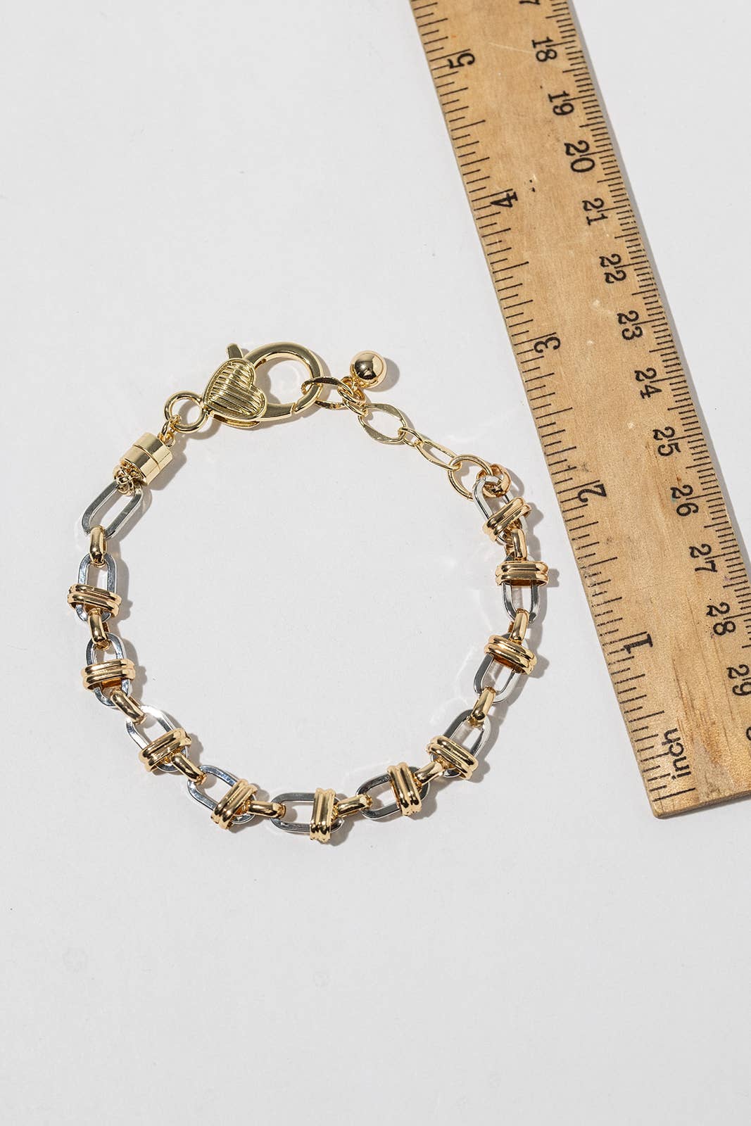 Two-Tone Mixed Metal Link Bracelet