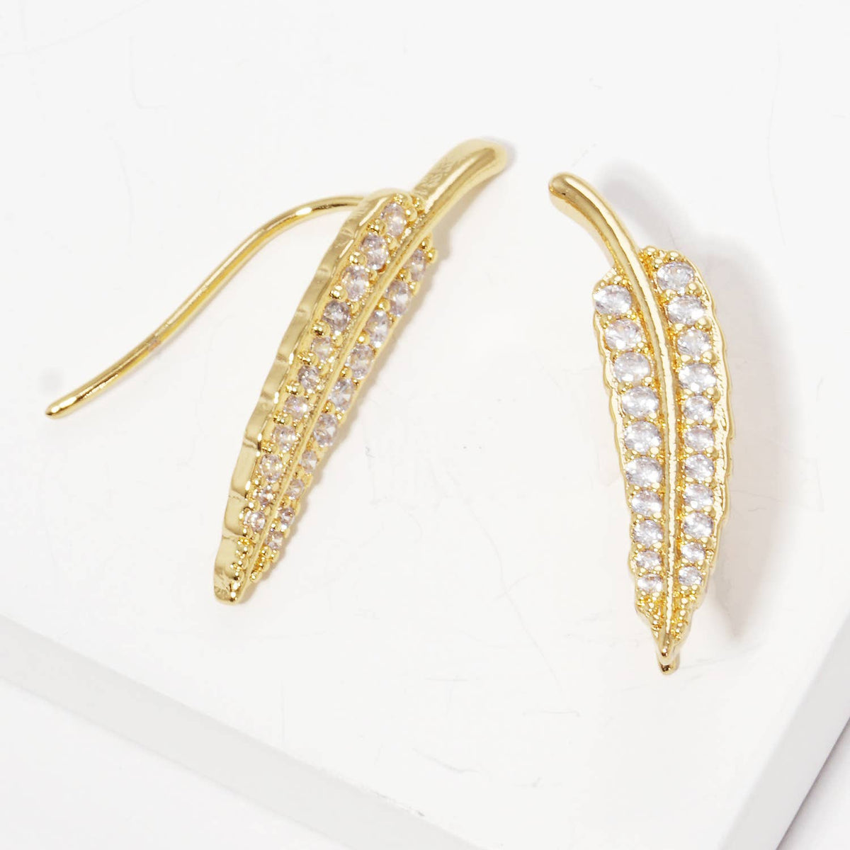Gold Dipped Elegant Leaf Stud Earrings