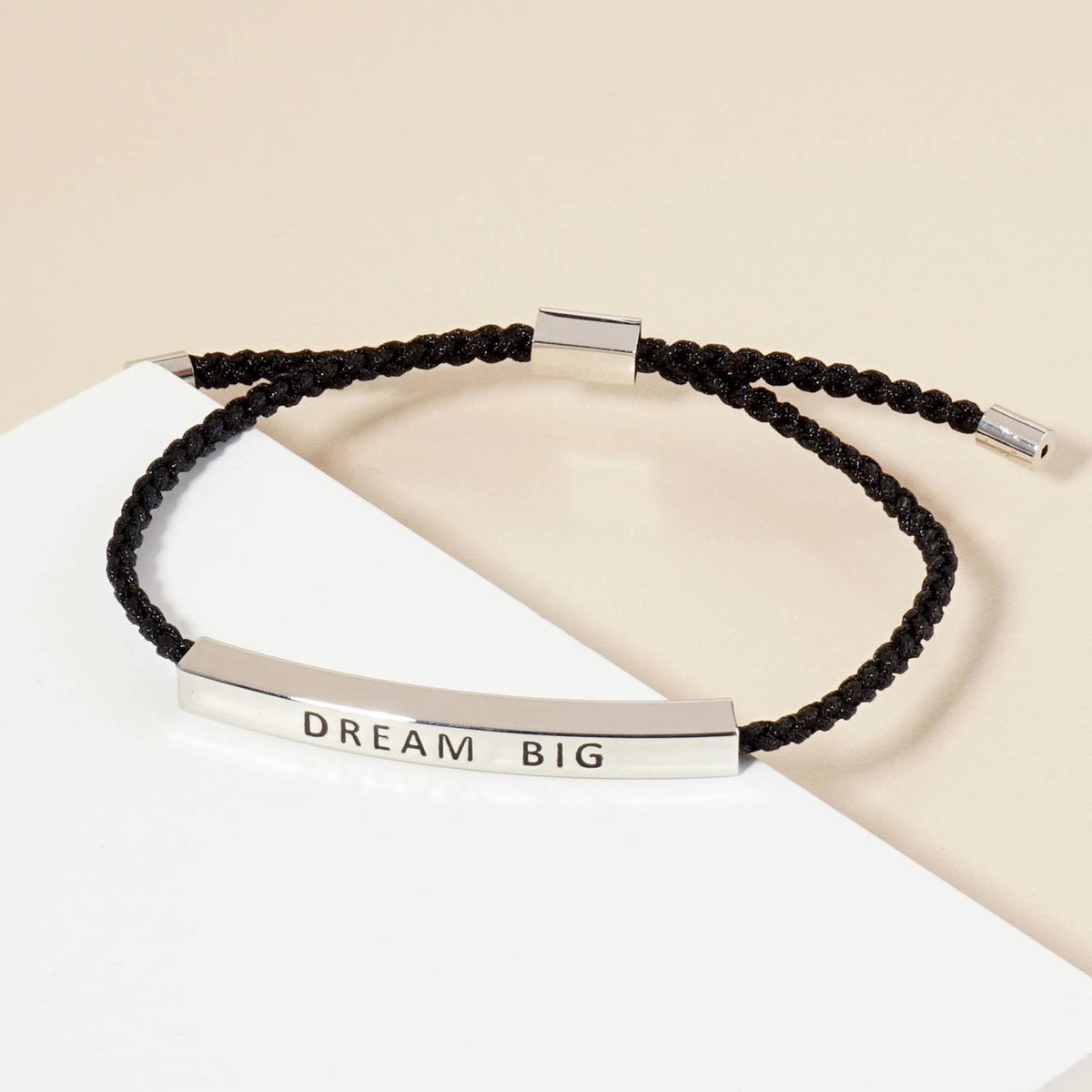 Inspirational Messages "Dream Big" Tube Bar Bracelet