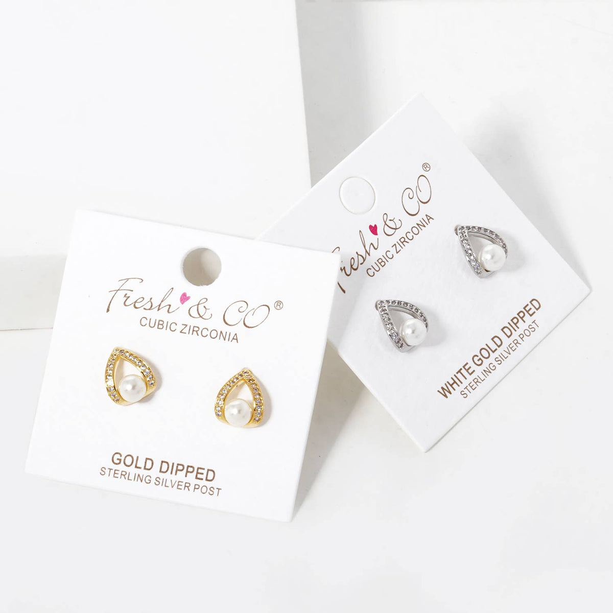 Freshwater Pearl Teardrop Stud Earrings