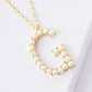 Gold Plated Pearl Initial Necklace