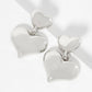 Polished Brass Double Heart Drop Dangle Earrings