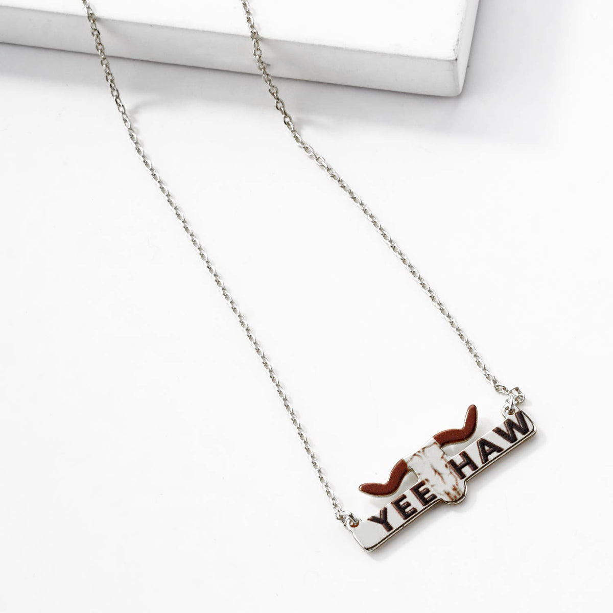 "Yee Haw" Longhorn Bar Necklace