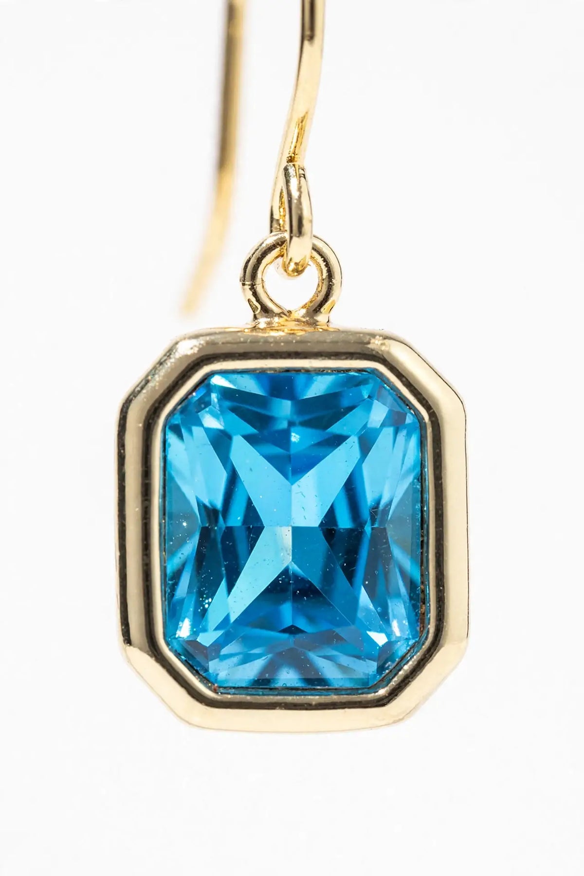 Birthstone Dangle Earrings – Gold-Dipped Octagon Cubic