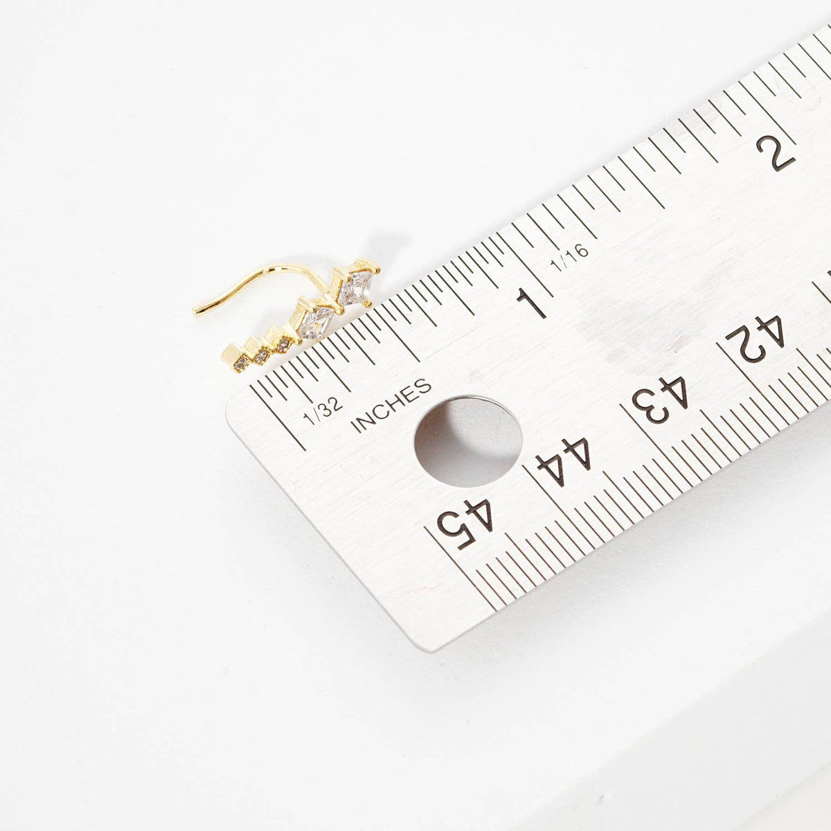 Geometric Cubic Zirconia Ear Crawlers