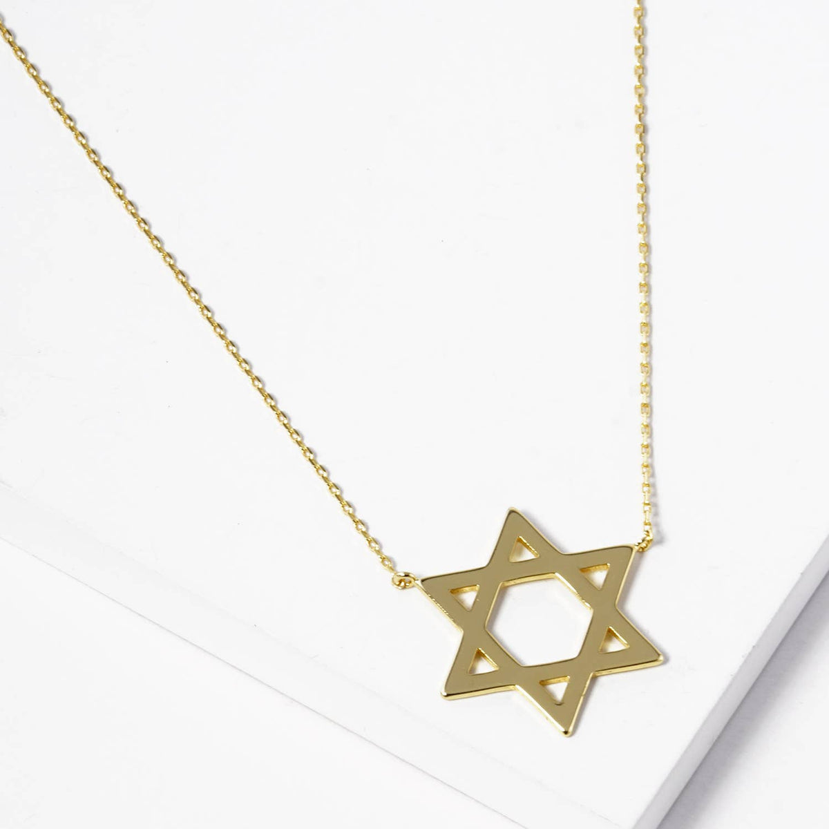 Minimalist Star of David Outline Pendant Necklace