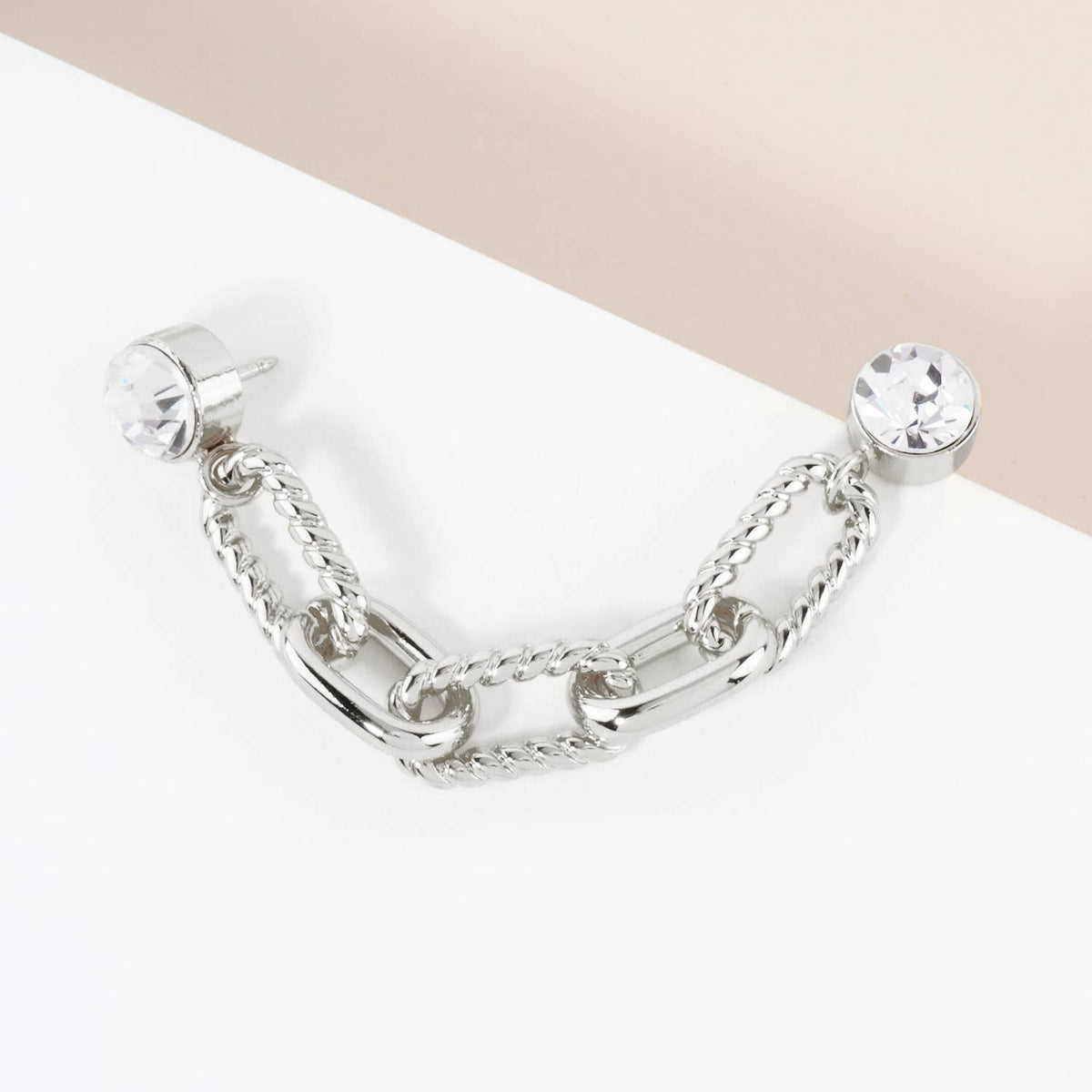 Crystal Chain Cap & Collar Pin