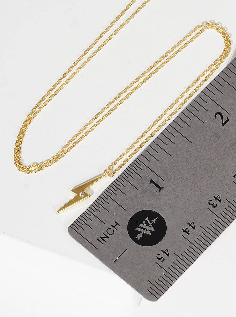 Gold Plated Thunder Charm Necklace