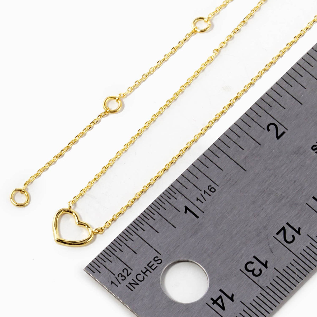 Minimalist Open Heart Pendant Necklace