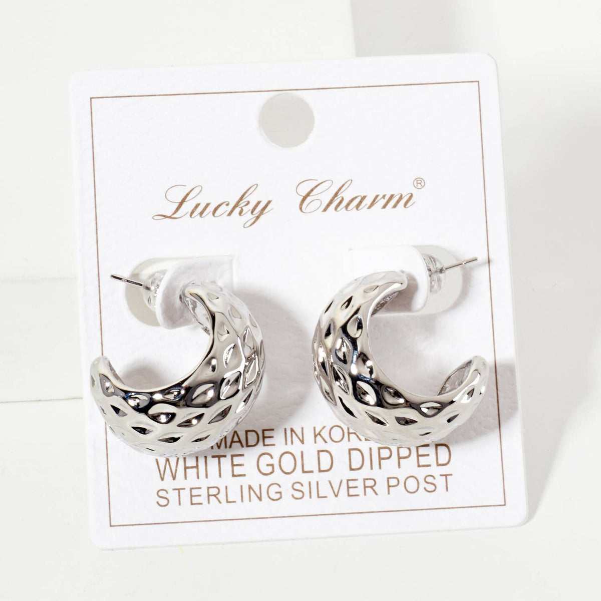 Polished Brass Sculpted Rhombus Open Hoop Earrings