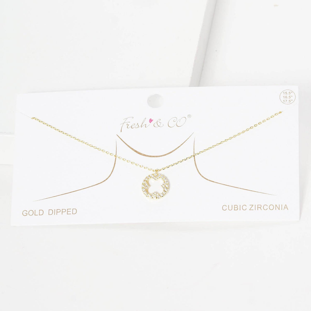 Gold Open Four Leaf Clover Necklace