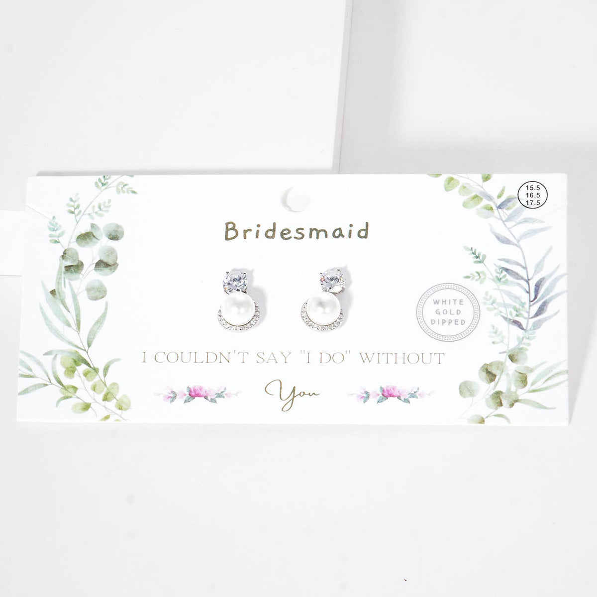 Bridesmaid Pearl & Cubic Zirconia Halo Drop Earrings