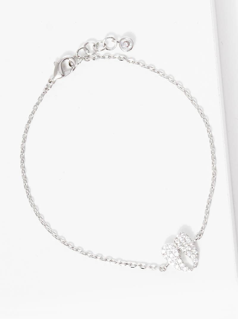 Minimalist Pavé Angel Wing Charm Bracelet
