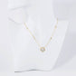 13mm Quatrefoil Pendant CZ Stone Chain Necklace / 18K Gold