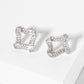 Pave-Set Rhombus-Shaped 16mm 18K-Gold-Dipped Stud Earrings