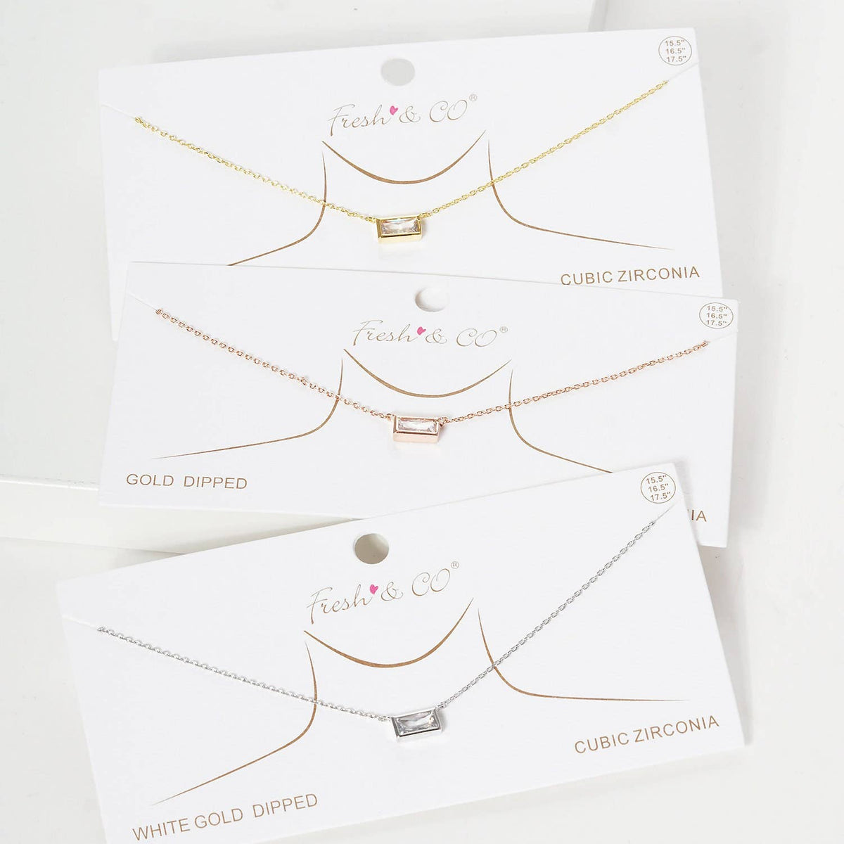 Gold Plated Baguette Necklace