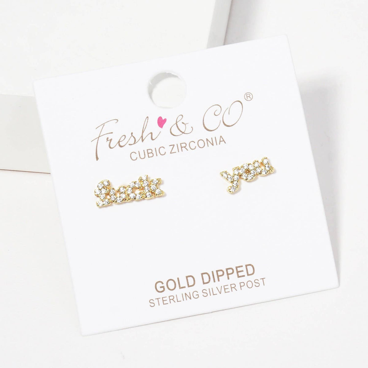 Gold Plated Fxxk You Stud Earrings