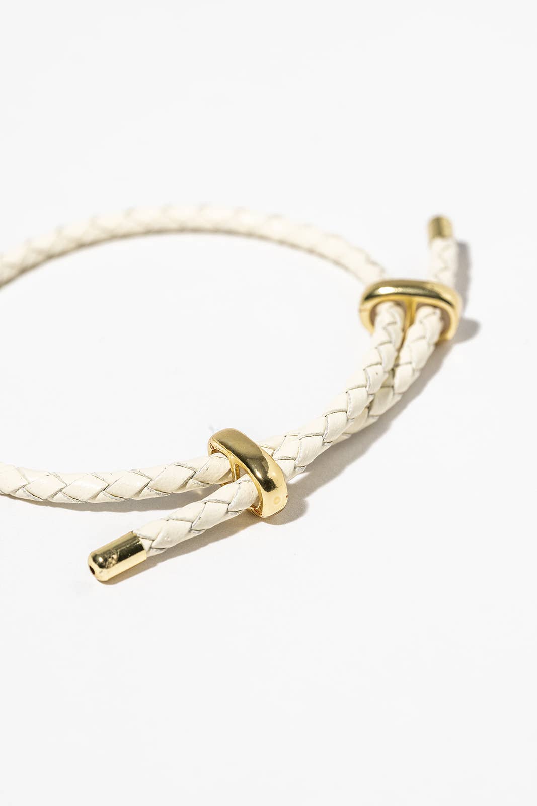 The Radiance Within Braided Leather & Gold Accent Bracelet