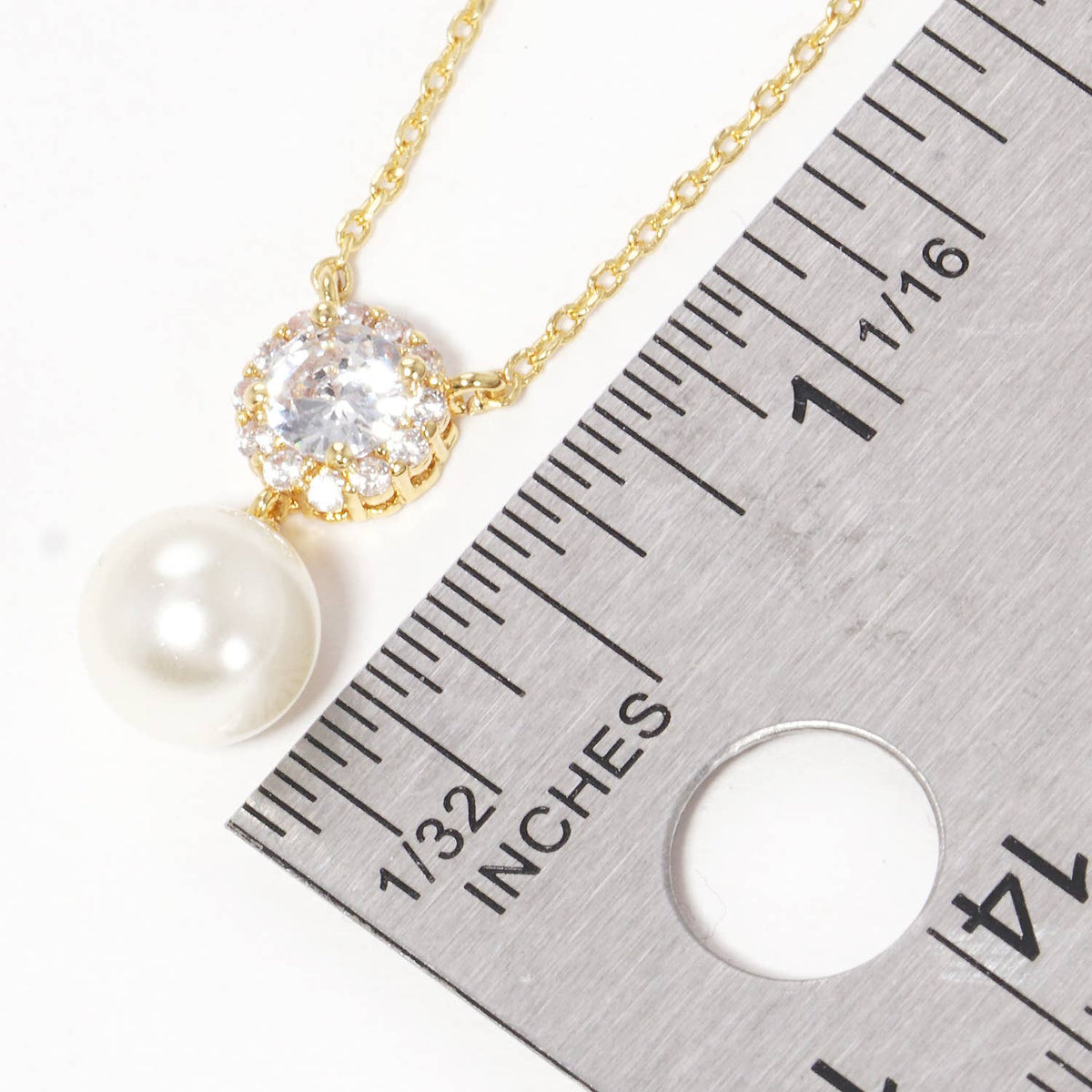 Bridesmaid Cubic Zirconia & Pearl Pendant Necklace
