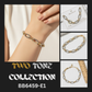 Two-Tone Mixed Metal Textured Link Bracelet