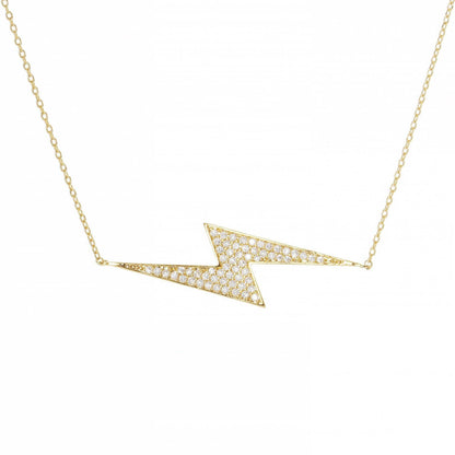 Gold Plated Sideway Lightning Bolt Necklace