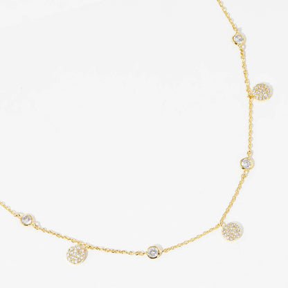 Gold Plated Multi Round Charm Necklace
