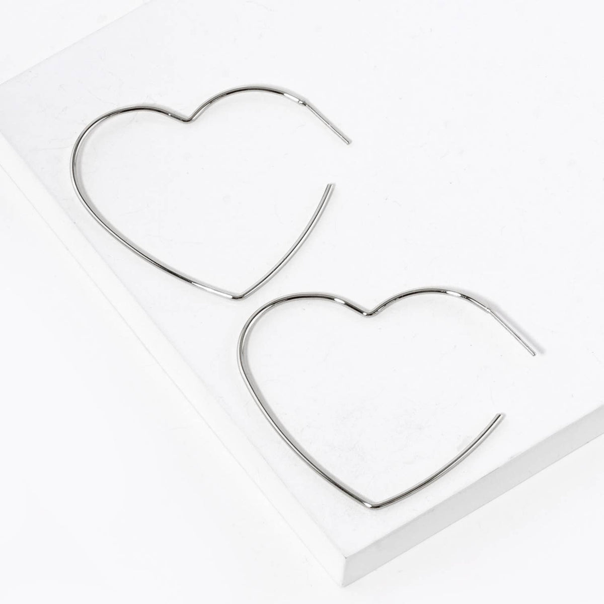 18K Gold Dipped 35mm Heart Shape Lightweight Open Hoop