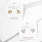 Dazzling Pave Heart & Pearl Accent Stud Earrings