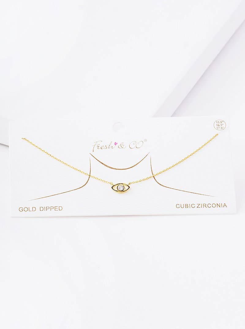 Gold Simple Evil Eye Necklace