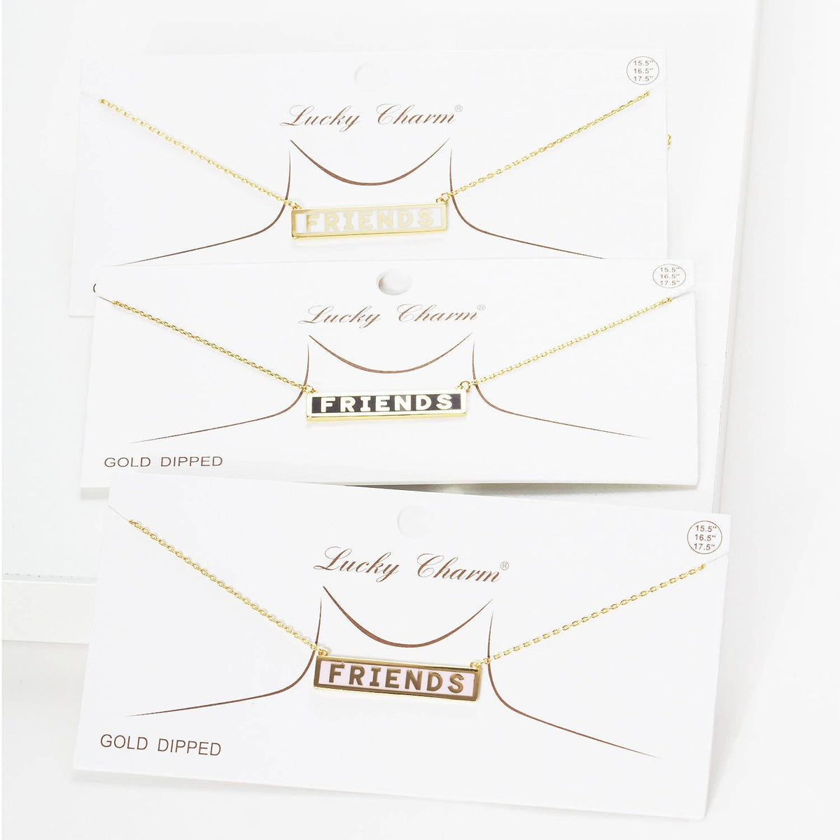 Gold Plated Mini Bar FRIENDS Necklace