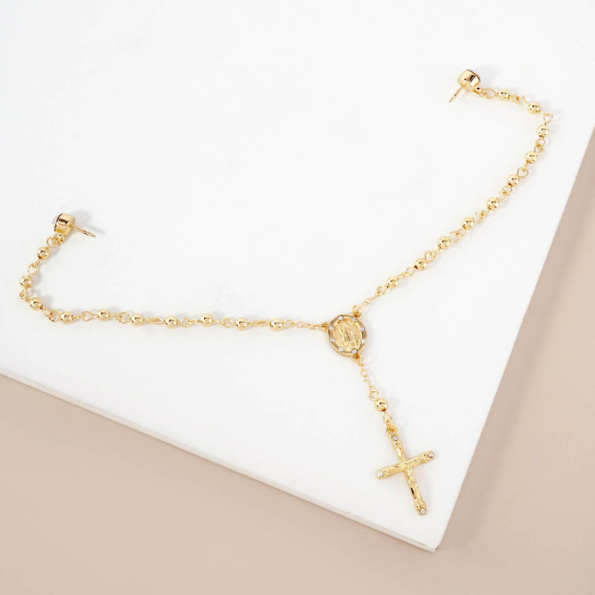 Lucky Charm Cap & Pin Rosary Chain Accessory