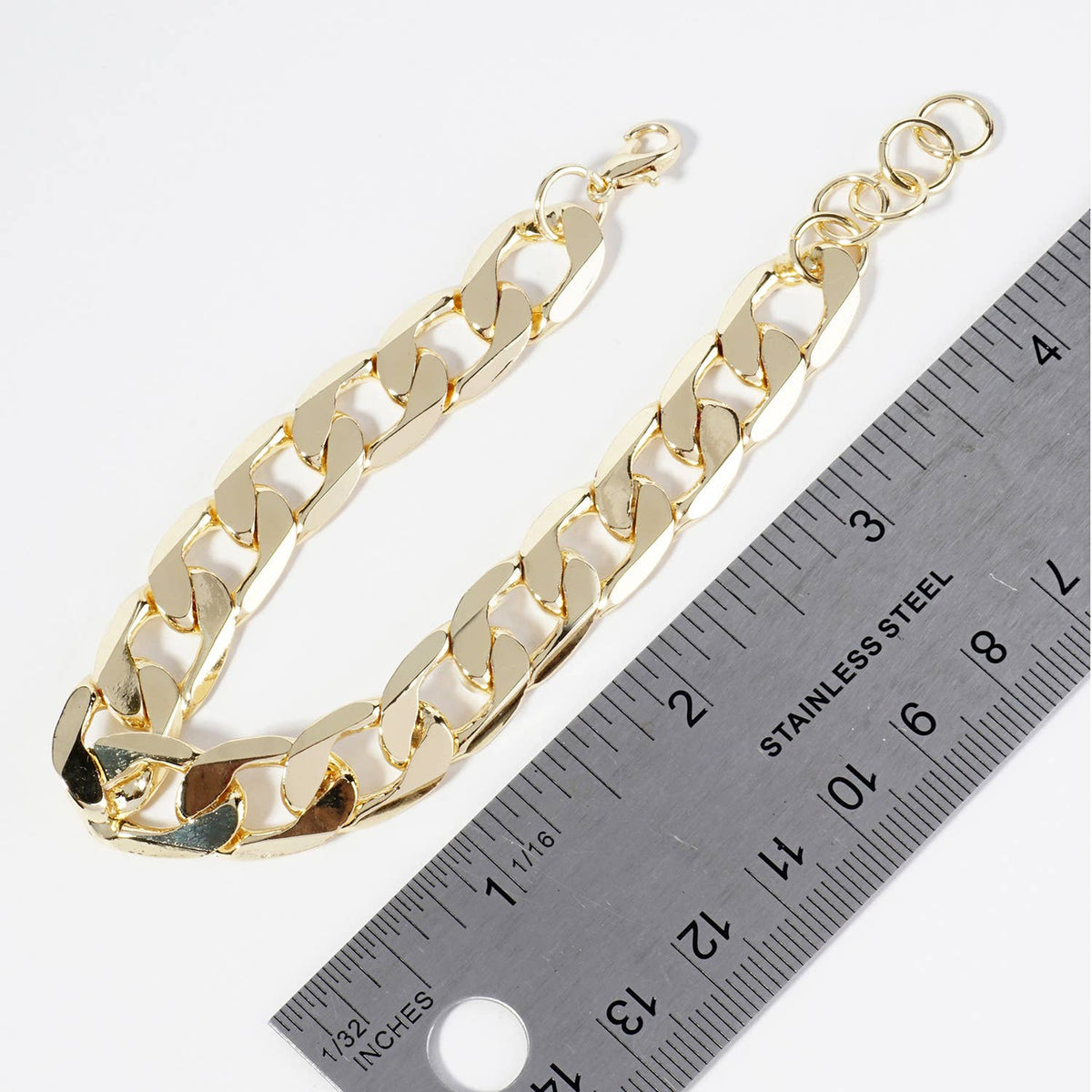 18K Gold Dipped 15mm Cuban Chain Bracelet