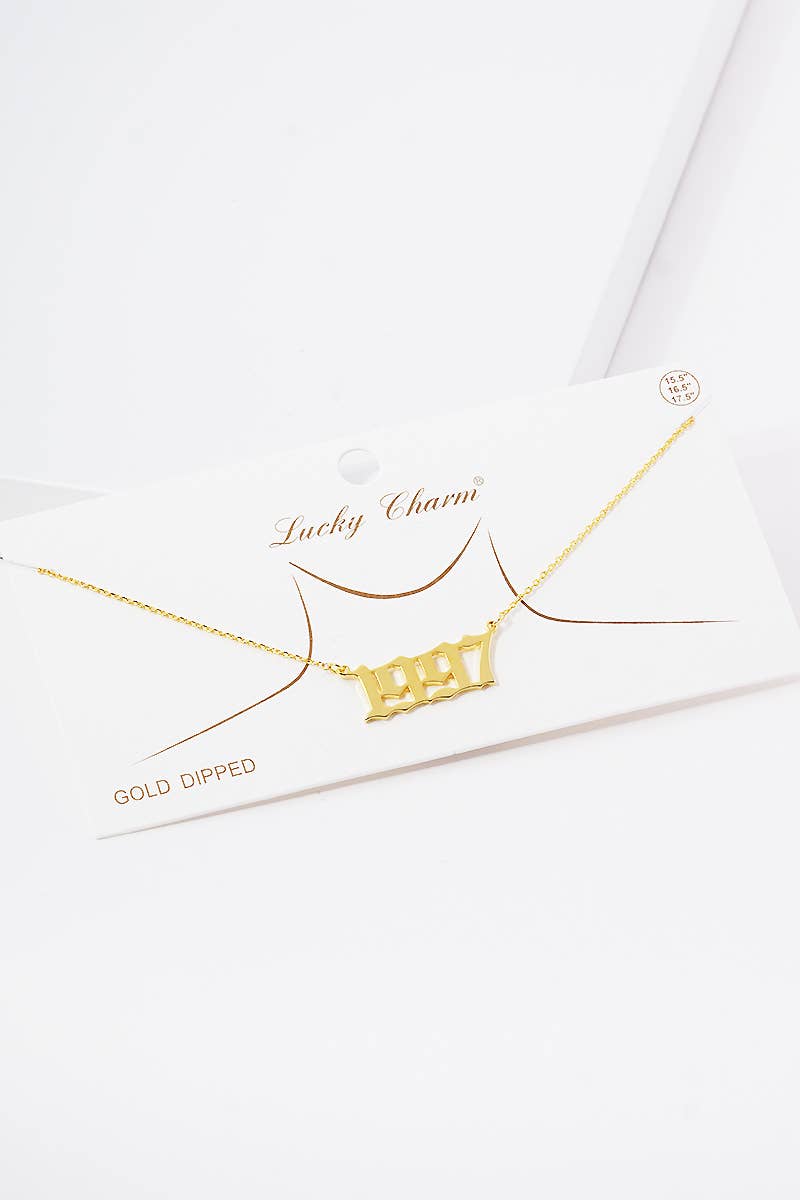 Gold Plated Birth Year Necklace