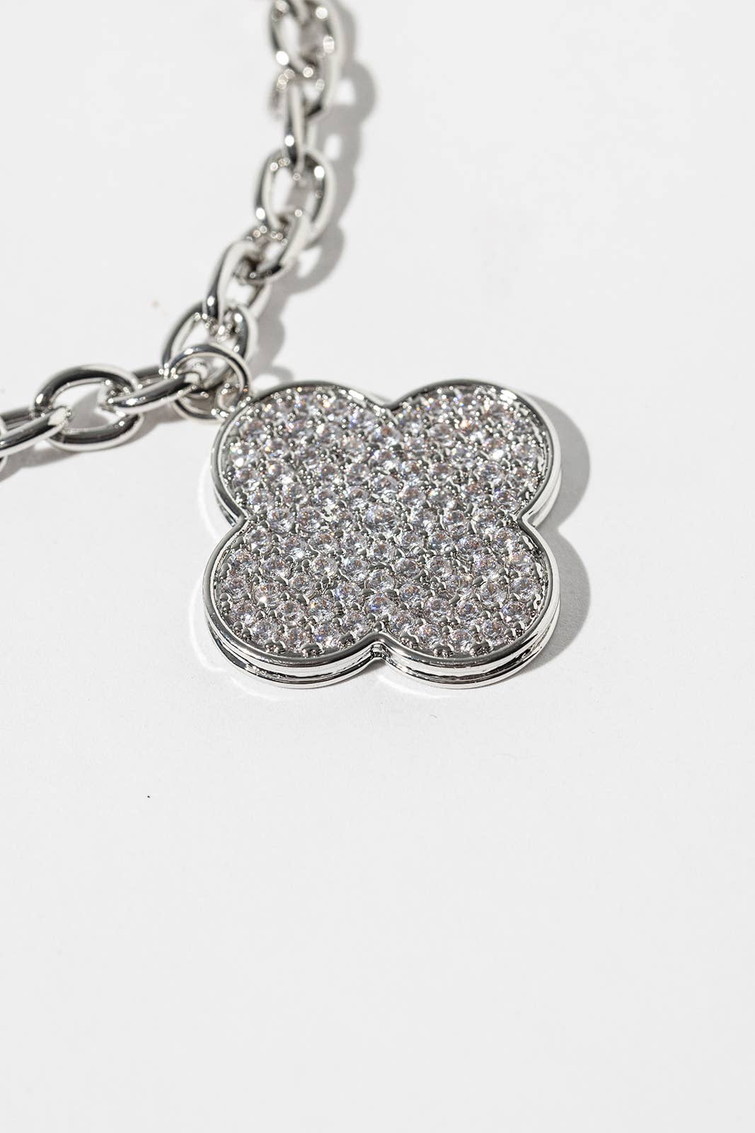 Pavé Cubic Zirconia Clover Bracelet