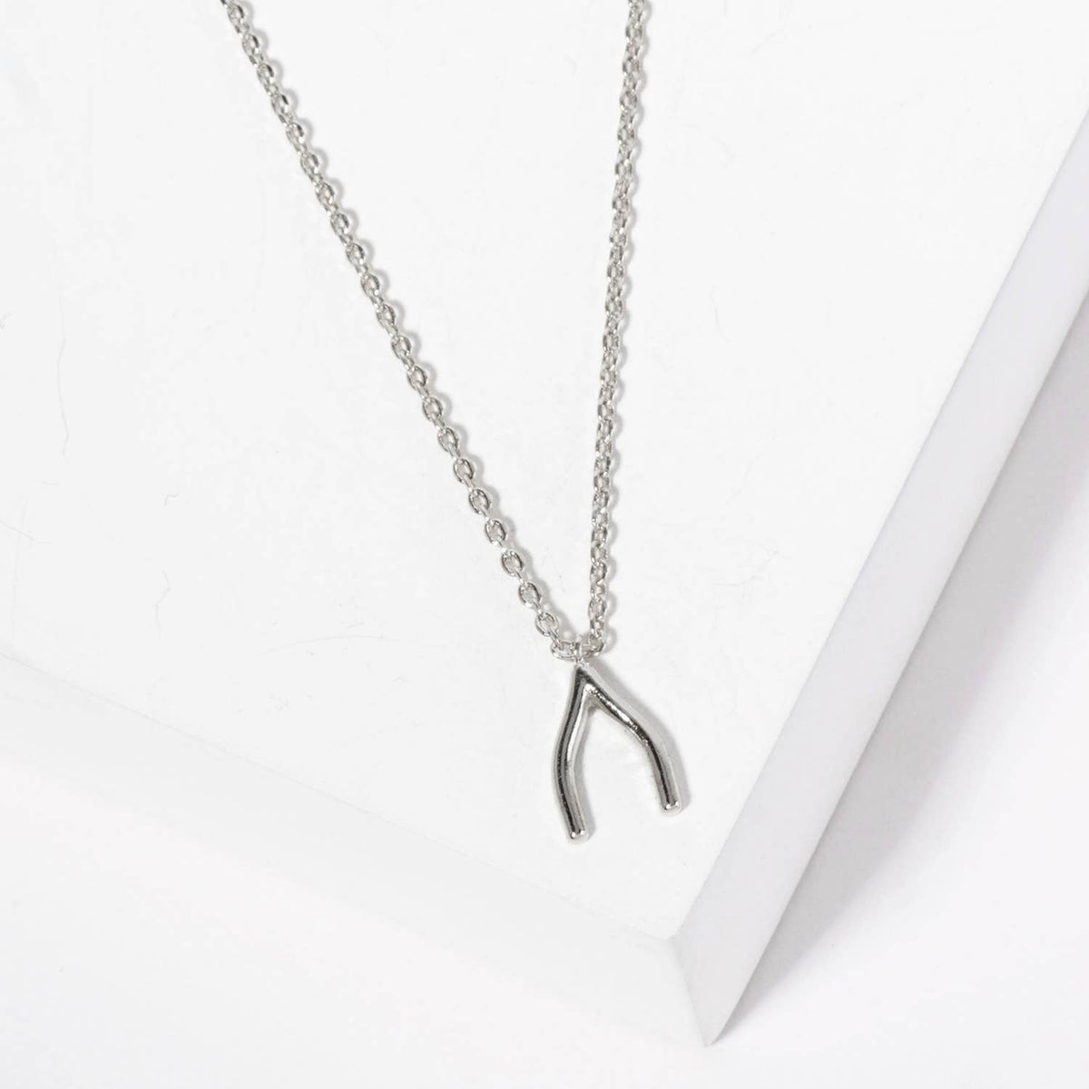 Minimalist Wishbone Pendant Necklace