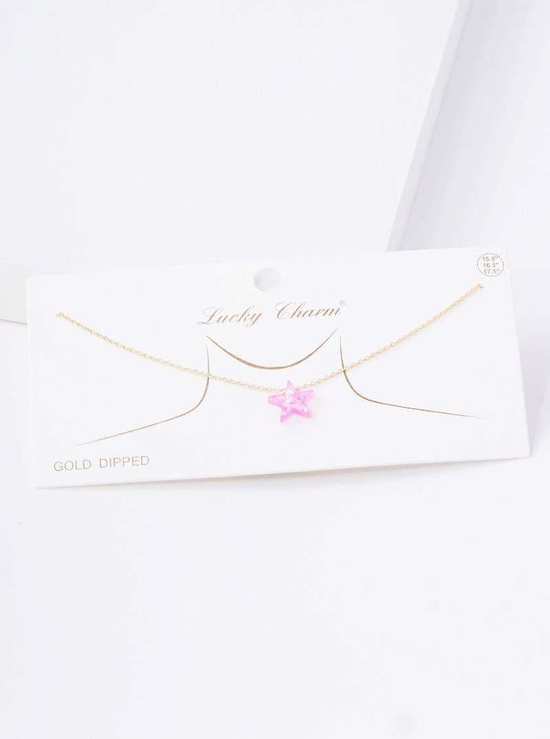 Gold Plated Opal Star Necklace