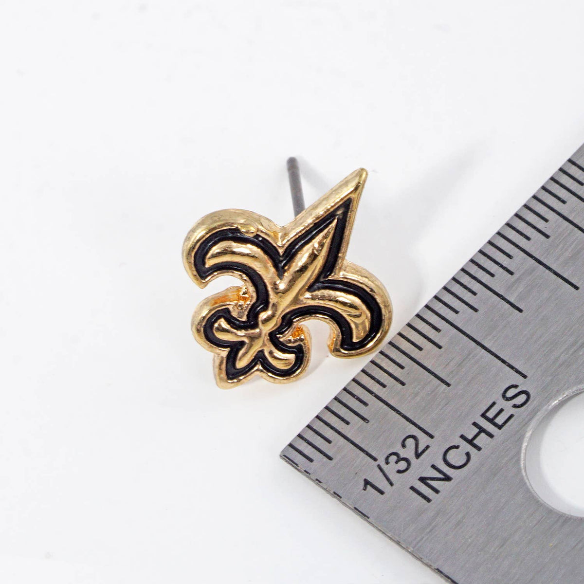 Gold Plated Bold Fleur De Lis Stud Earrings