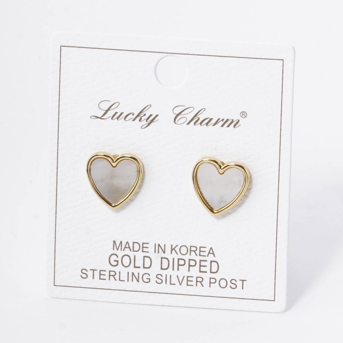 18K GOLD DIPPED 13MM HEART STUD EARRINGS