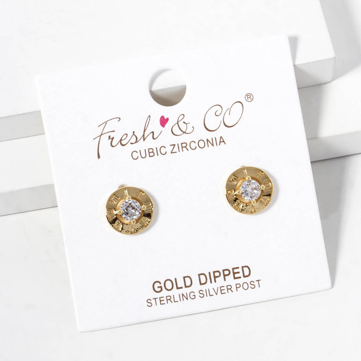 Gold Dipped Vintage Roman Numeral Stud Earring