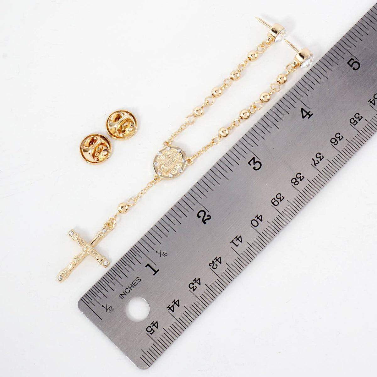 Cap & Clothing Pin Chain with Rosary Cross